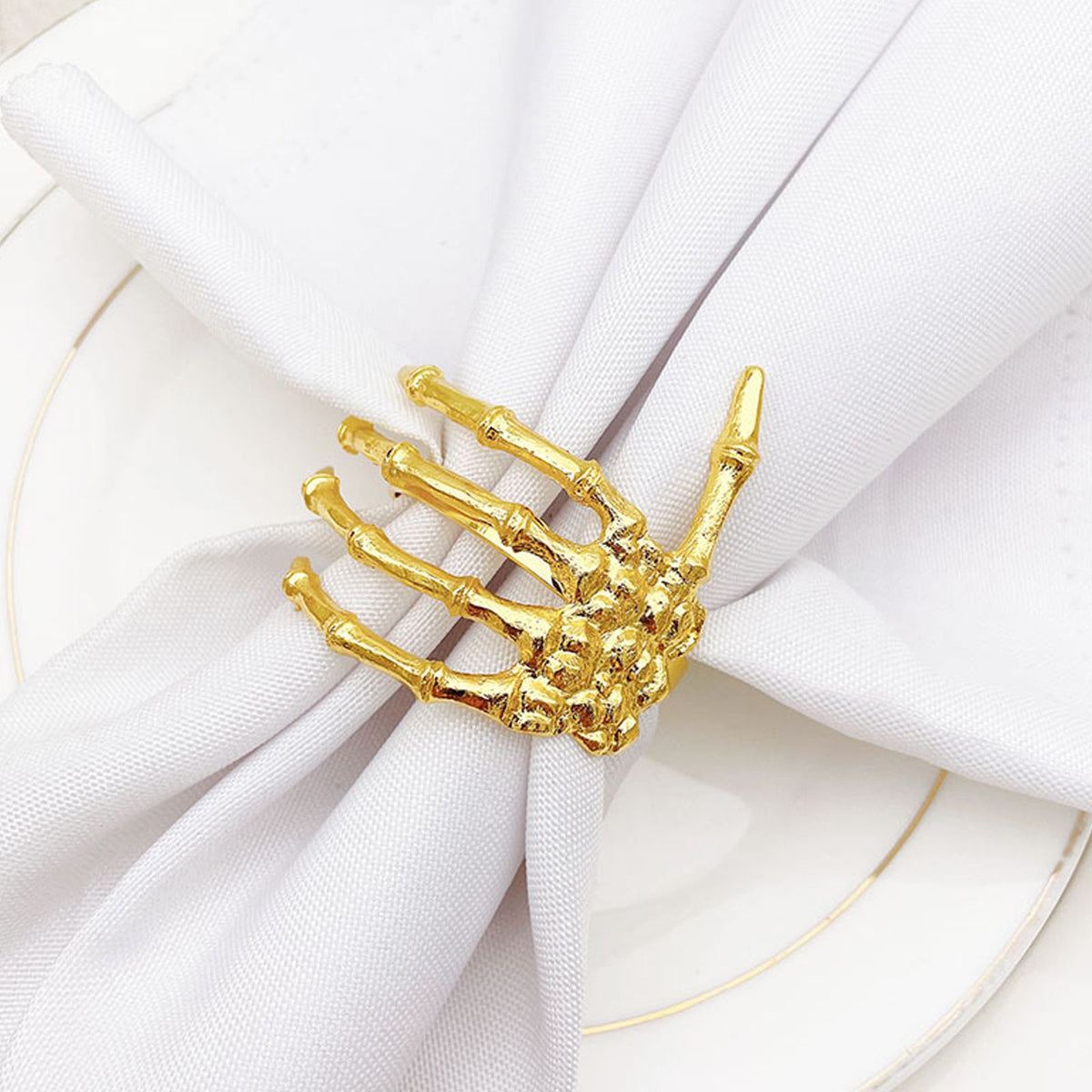 Wine Tableware Halloween Napkin Buckle Ghost Hand Napkin Ring Alloy Napkin Ring Gold