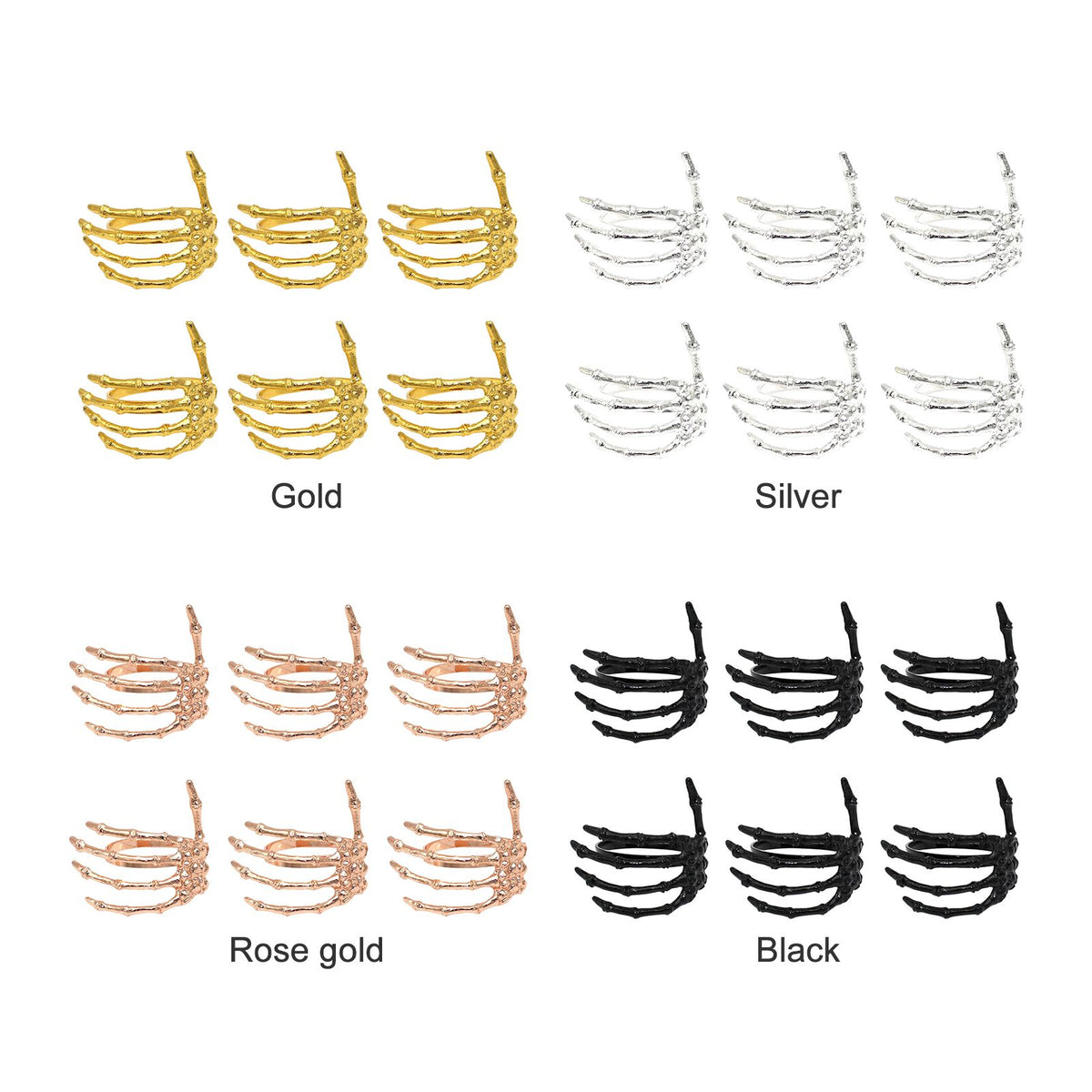 Wine Tableware Halloween Napkin Buckle Ghost Hand Napkin Ring Alloy Napkin Ring Black