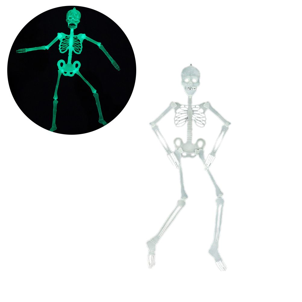 90cm Halloween Luminous Skeleton Hanging Flexible Joints Skeleton Outdoor Crazy Scary Hanging Props