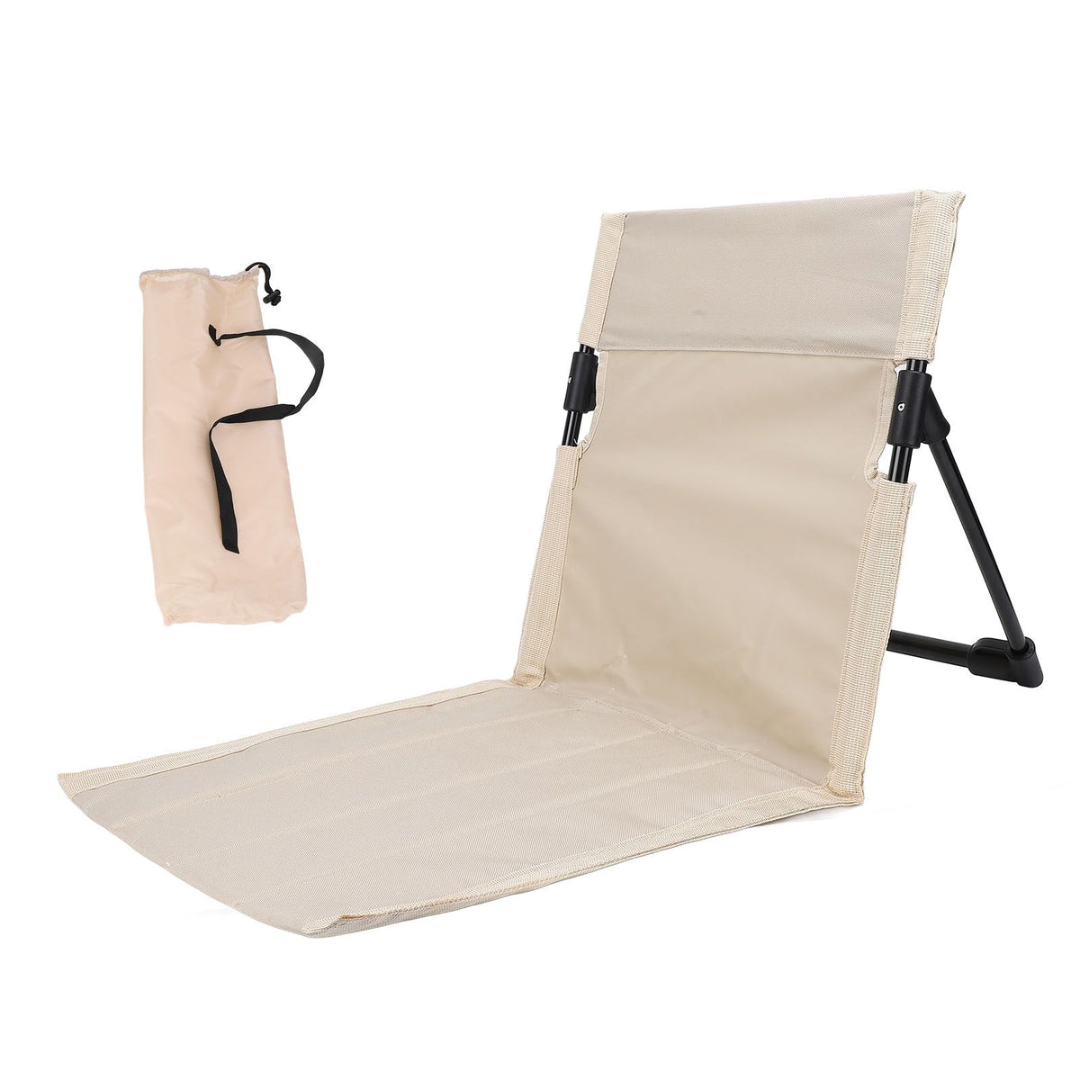Camping Folding Chair Lightweight Comfortable Lounge Chair Single Lazy Chair with Backrest For Outdoor Camping Fishing Khaki