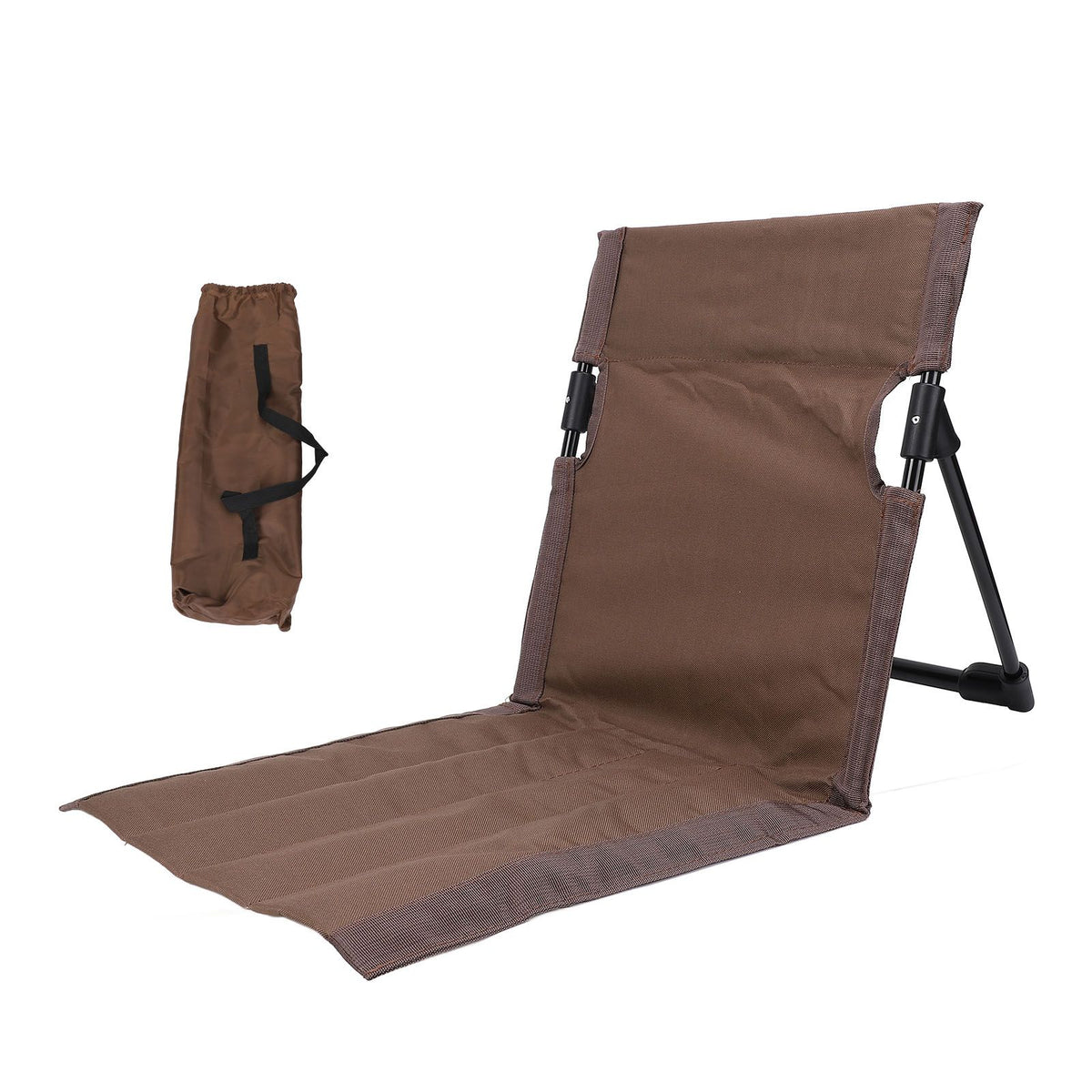 Camping Folding Chair Lightweight Comfortable Lounge Chair Single Lazy Chair with Backrest For Outdoor Camping Fishing Brown