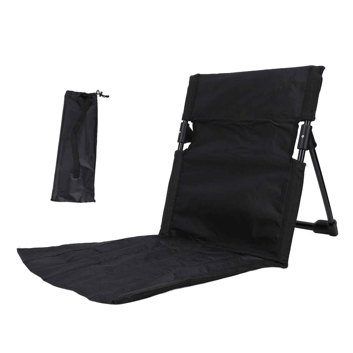 Camping Folding Chair Lightweight Comfortable Lounge Chair Single Lazy Chair with Backrest For Outdoor Camping Fishing Black