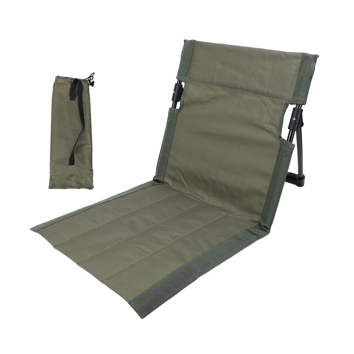 Camping Folding Chair Lightweight Comfortable Lounge Chair Single Lazy Chair with Backrest For Outdoor Camping Fishing Green