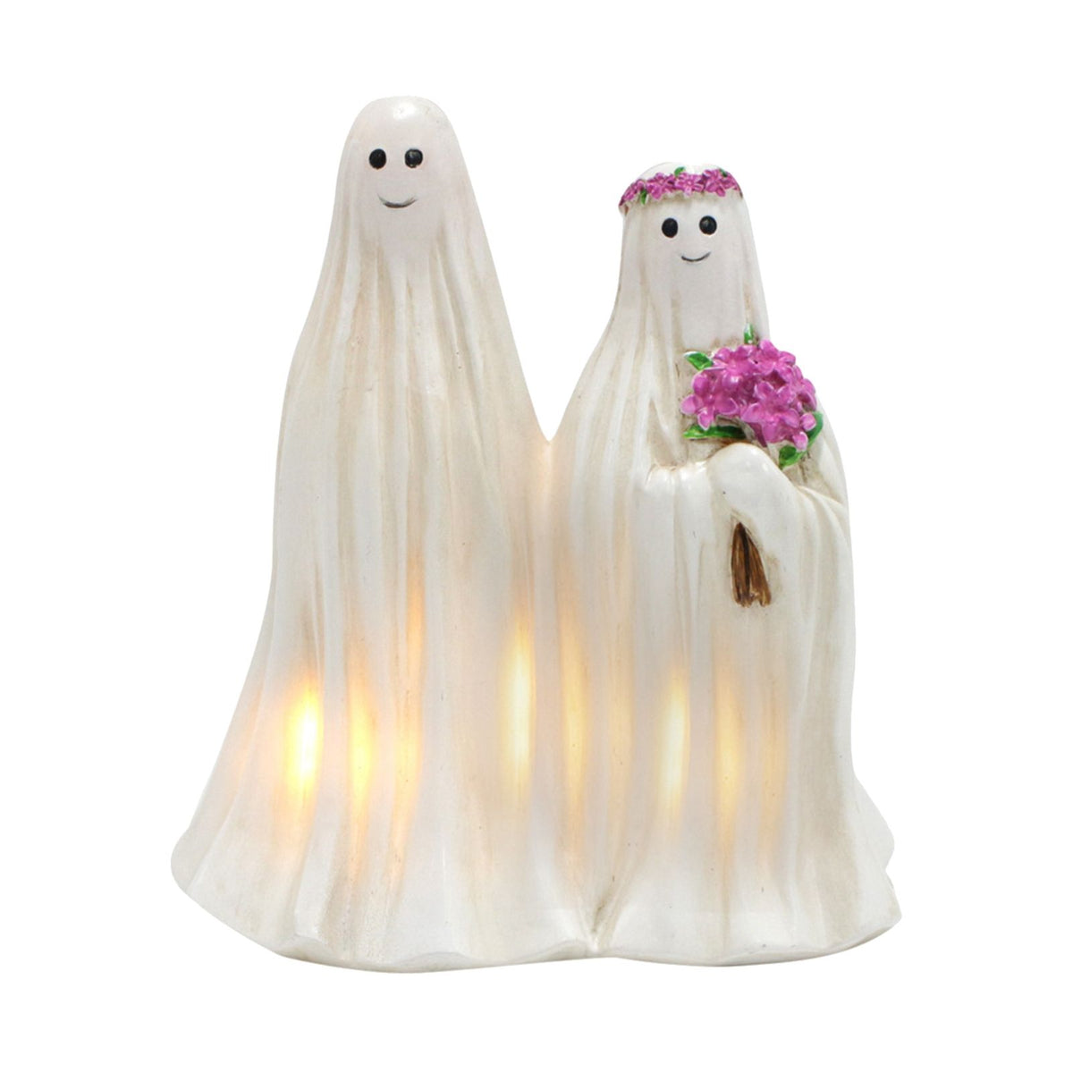 Halloween Yard Ghost Decoration Synthetic Resin Night Light Outdoor Ghost Ornament for Household Garden Lawn