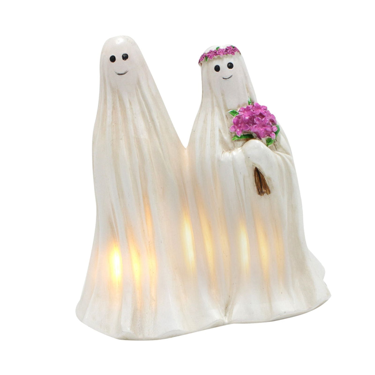 Halloween Yard Ghost Decoration Synthetic Resin Night Light Outdoor Ghost Ornament for Household Garden Lawn