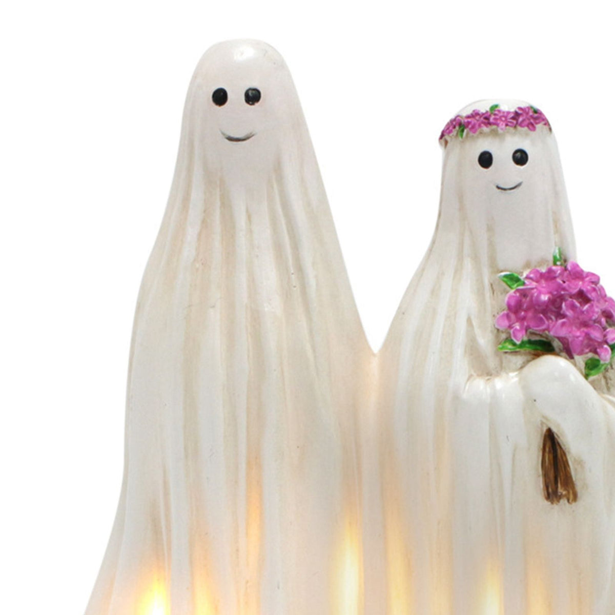 Halloween Yard Ghost Decoration Synthetic Resin Night Light Outdoor Ghost Ornament for Household Garden Lawn
