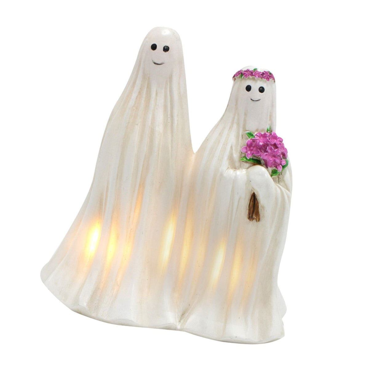 Halloween Yard Ghost Decoration Synthetic Resin Night Light Outdoor Ghost Ornament for Household Garden Lawn