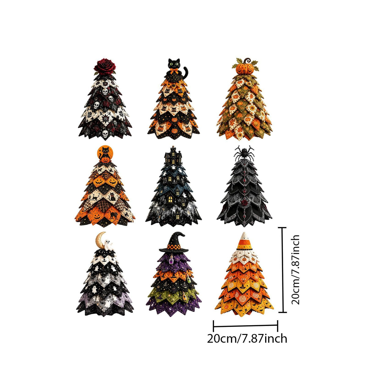 Spooky DIY Felt Halloween Tree Kit – Create a Whimsical Holiday Centerpiece with Pre-Cut Fabric, Plush Fill, and Adorable Ghostly Charms for Mantel, Desk, or Shelf Décor. (Large Spider)