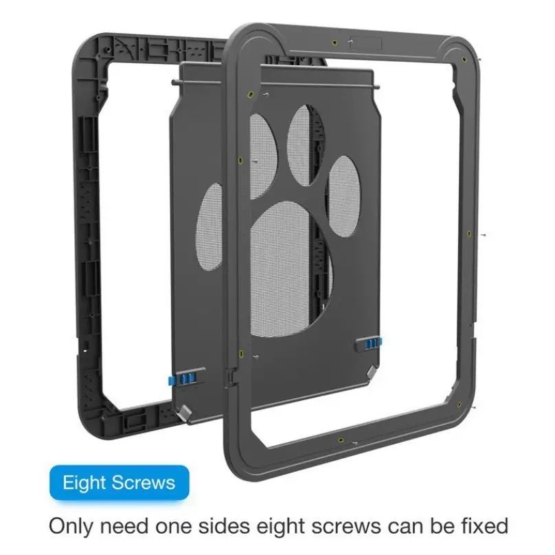 Self-Closing Pet Screen Door for Sliding Windows and Screens – Durable ABS Frame, Scratch-Resistant Mesh, Ideal for Cats and Small Dogs, Easy Installation, Keep Bugs Out While Letting Pets In (S,Black)