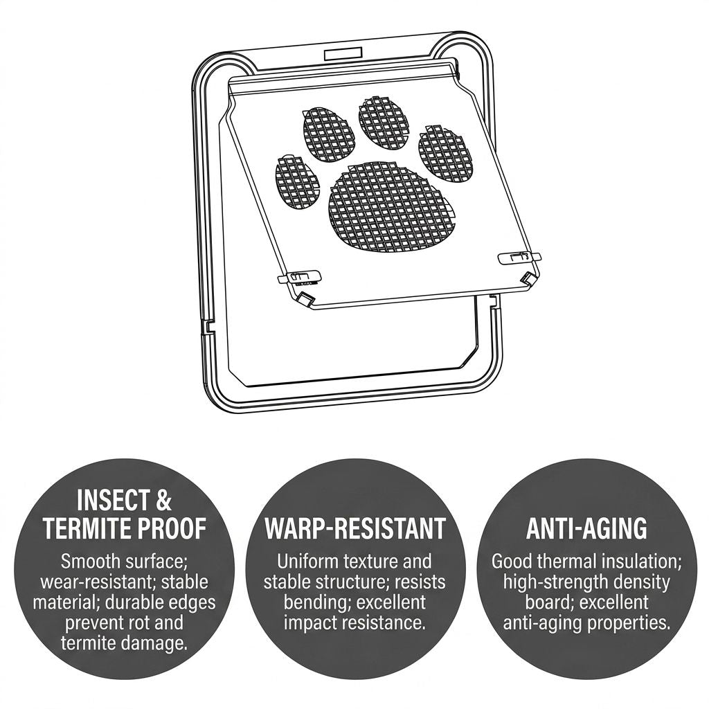 Self-Closing Pet Screen Door for Sliding Windows and Screens – Durable ABS Frame, Scratch-Resistant Mesh, Ideal for Cats and Small Dogs, Easy Installation, Keep Bugs Out While Letting Pets In (S,Black)