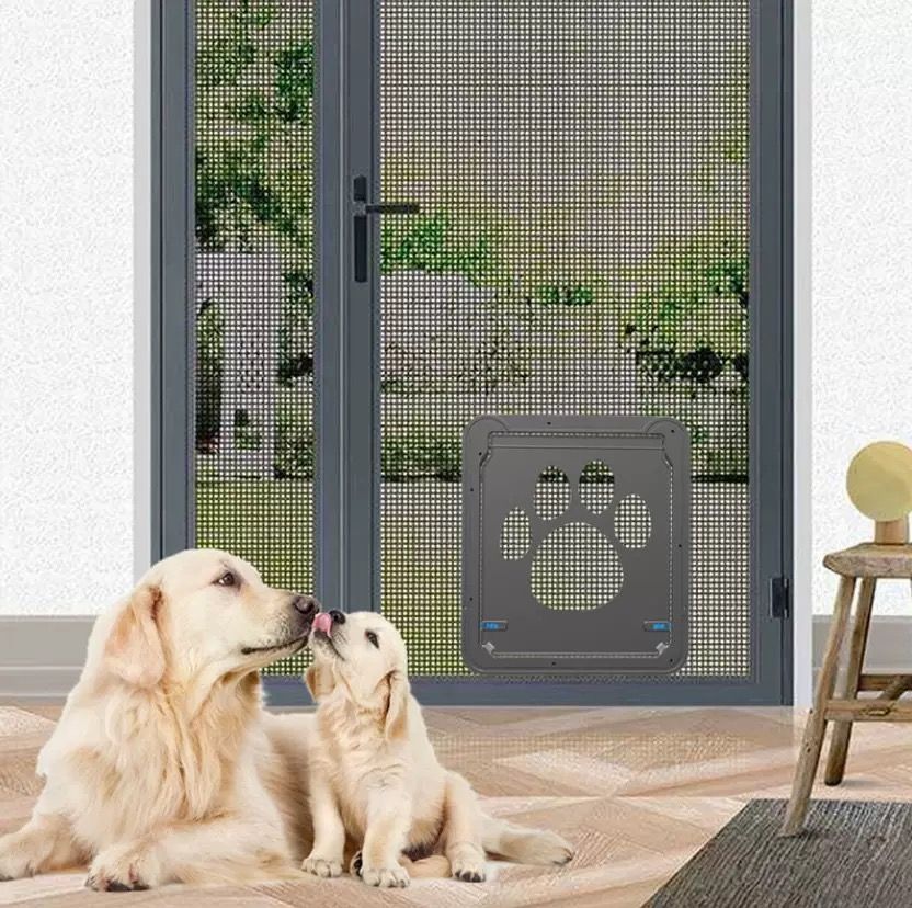 Self-Closing Pet Screen Door for Sliding Windows and Screens – Durable ABS Frame, Scratch-Resistant Mesh, Ideal for Cats and Small Dogs, Easy Installation, Keep Bugs Out While Letting Pets In (S,Black)