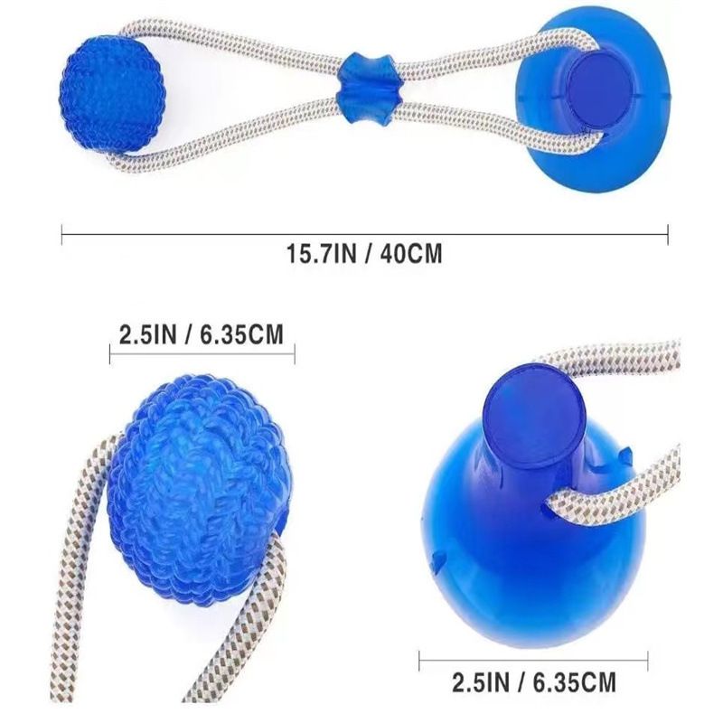 Multifunction Pet Molar Bite Toy Cleaning Teeth Safe Elasticity Soft for Dog Puppy Dog Rope Toys（blue）