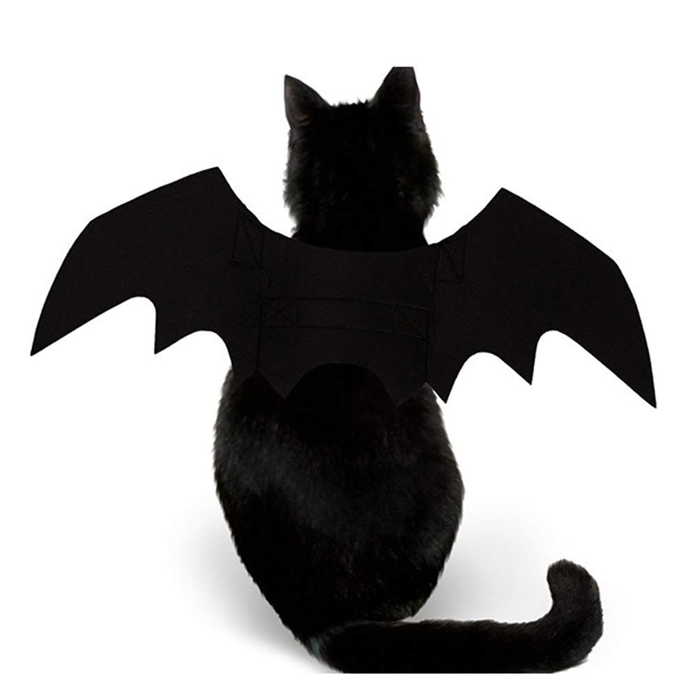Pet Cat Bat Wings for Halloween Party Decoration, Puppy Collar Leads Cosplay Bat Costume,Cute Puppy Cat Dress M