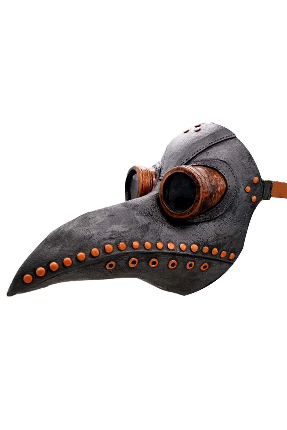 Plague Doctor Mask Adult Cosplay Leather Medieval Steampunk Gothic Bird Long Beak Doctor Mask Props