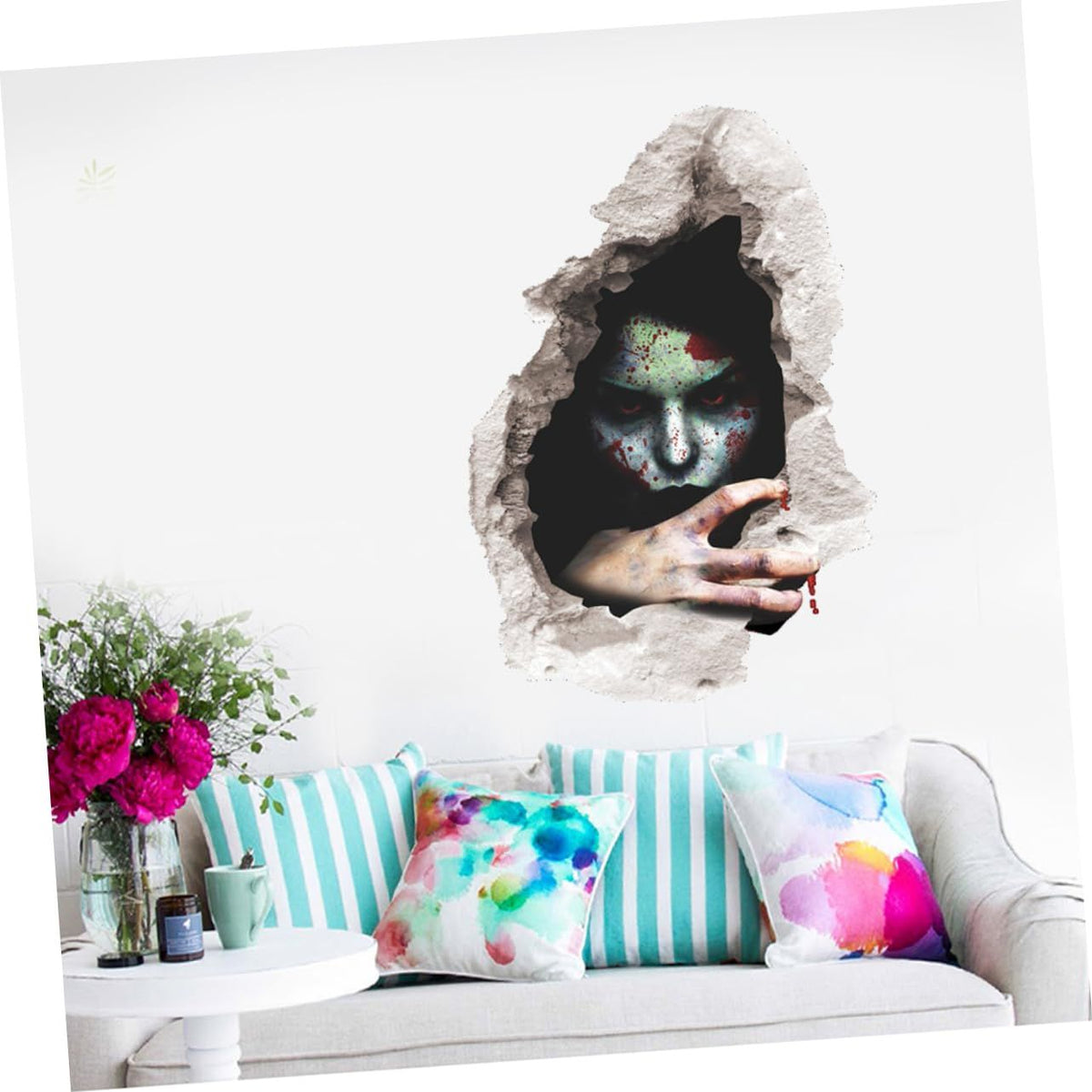 Removable Stickers Windows Sticker Floor Trim Halloween Theme Wall Poster Scary Corpse Wall Decals Halloween Window Cling