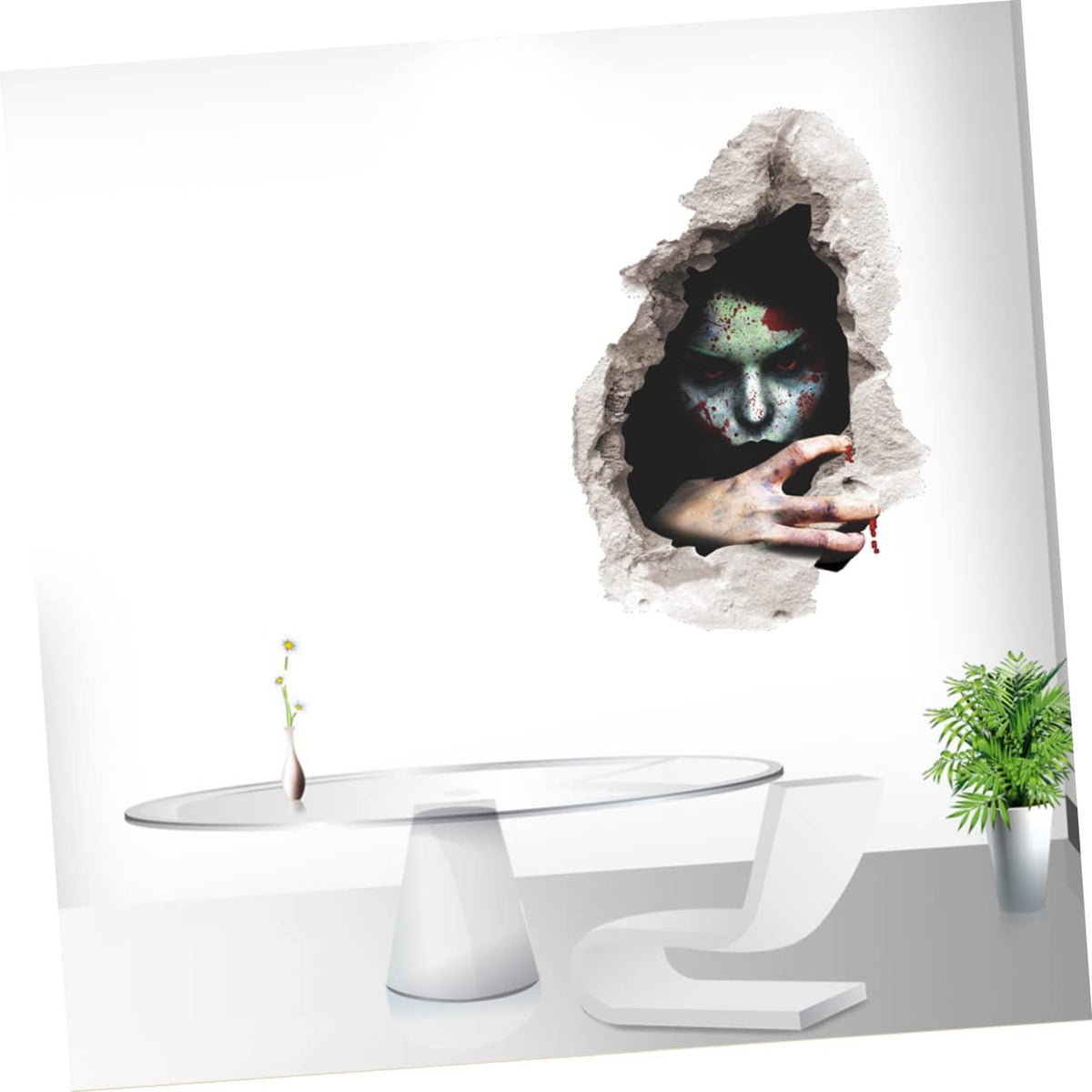 Removable Stickers Windows Sticker Floor Trim Halloween Theme Wall Poster Scary Corpse Wall Decals Halloween Window Cling