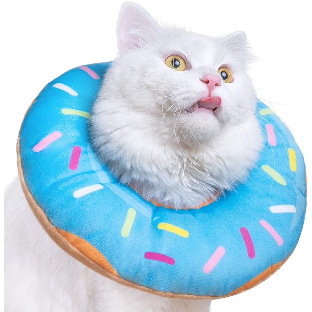 Adjustable Cat Cone Collar Soft, Donut Cat Recovery Collar, Cone for Cat After Surgery, Cat Neck Cone, Elizabethan Collar for Cat and Kitten