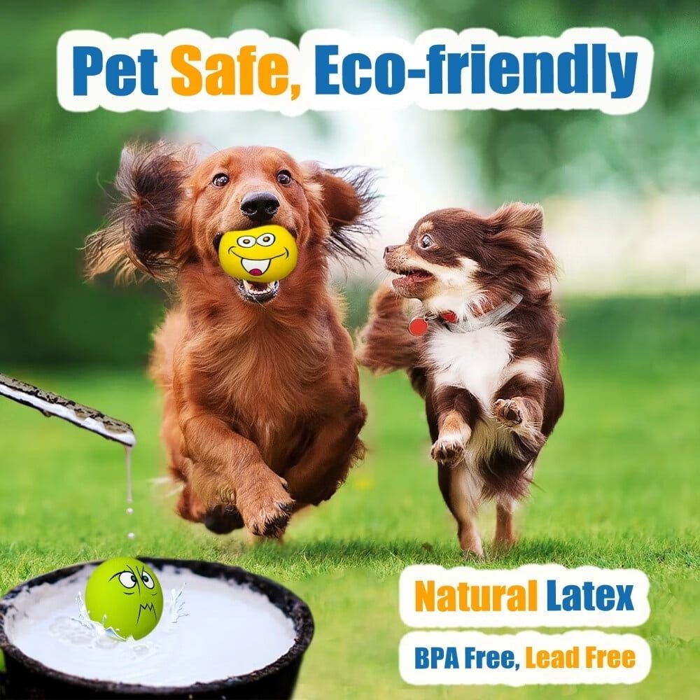 Squeaky Dog Toy for Small Dogs - Rubber Latex Squeaky Dog Ball,Smile Face Dog Squeaky Toys Flat 6pcs
