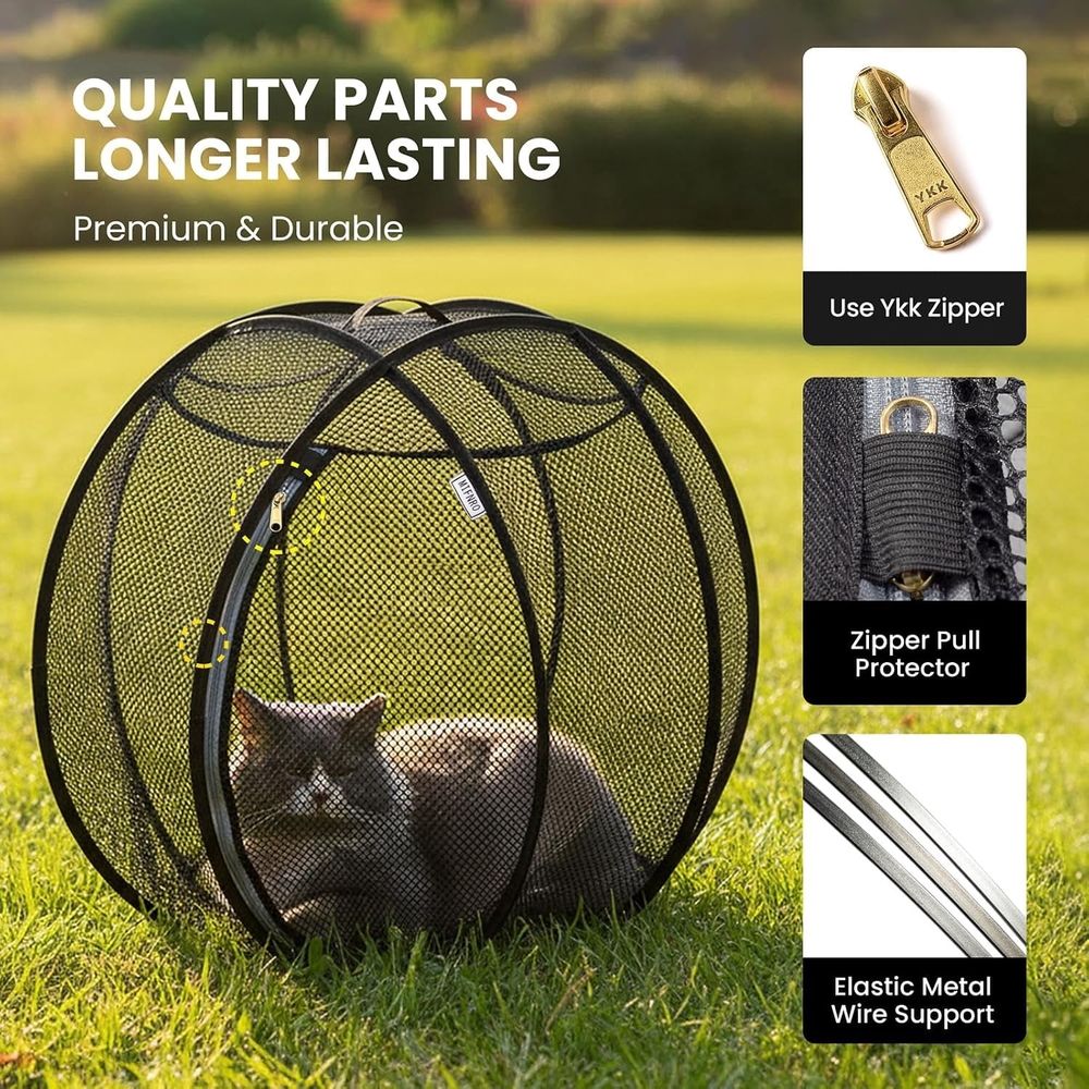 Clearance!360° Panoramic Rolling Cat Playpen - Indoor & Outdoor Safe Enclosure, One-Click Setup & Easy Storage, Breathable & Washable