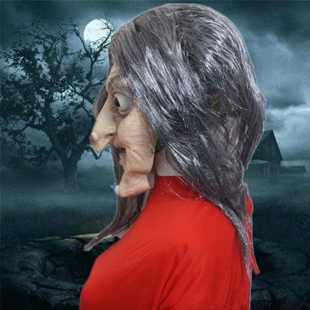 New Scary Halloween Mask, Old Witch Latex Mask for Halloween, Spooky Halloween Decor for Haunted House, Halloween Party and Home Display