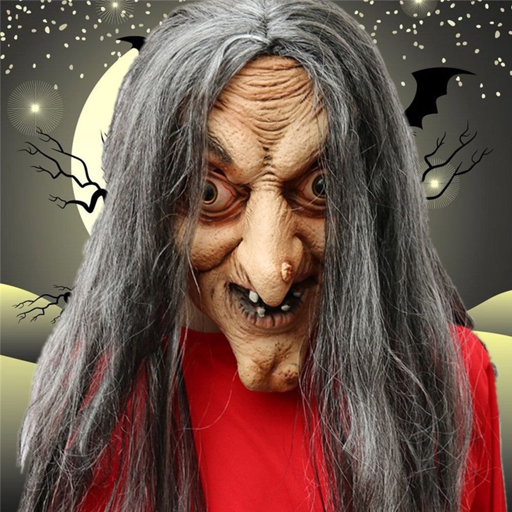 New Scary Halloween Mask, Old Witch Latex Mask for Halloween, Spooky Halloween Decor for Haunted House, Halloween Party and Home Display