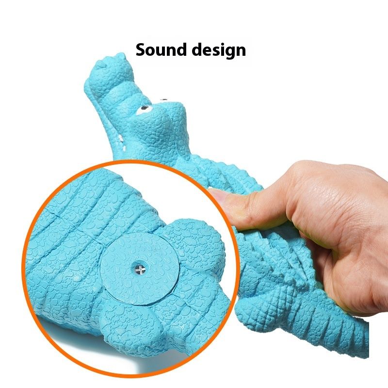 Durable Dog Chew Toy Dog Squeaky Rubber Animal Toy Tooth Cleaning Teeth Toy for Small Large Breed Chew (Color : Blue)