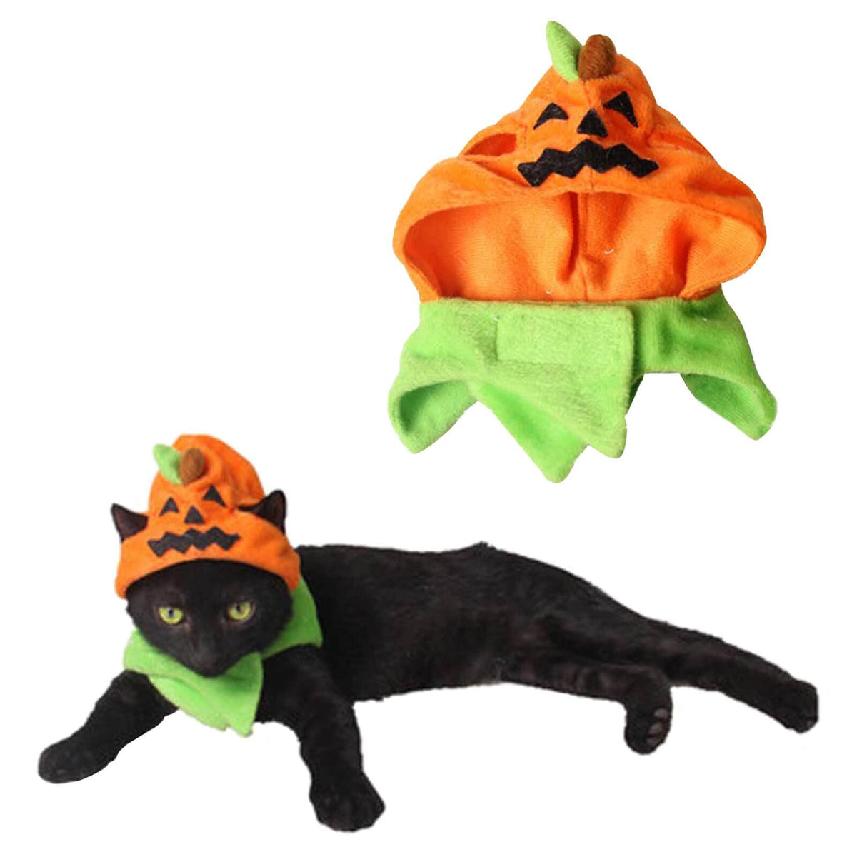 Halloween Pumpkin Cat Hat Cat Cosplay Costume Cap Cat Collar Costume CUTE DESIGN CONVENIENT Happy Halloween