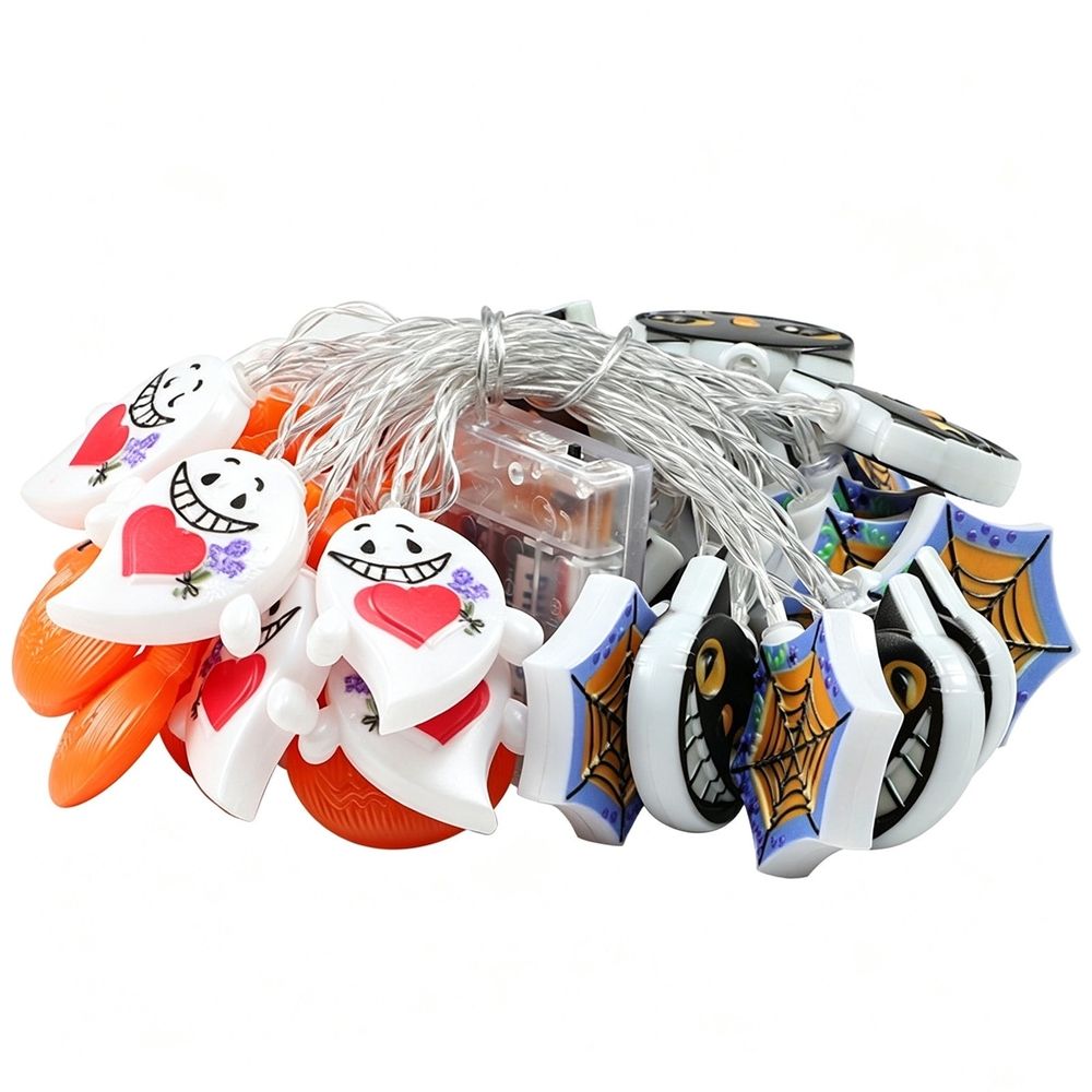 LED Halloween String Lights, Pumpkin Ghost Spider Decor, 118.11in PVC Waterproof, Energy Efficient, Indoor Outdoor Use, for Halloween Party Decorations