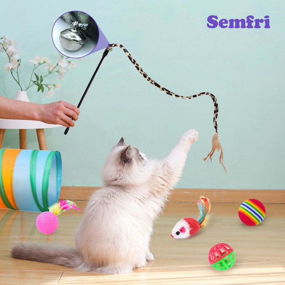 22pcs Pet Toys Combo Set - for Dogs,Cats & Rabbits Interactive T-Tunnel Cat Teaser Plush Mouse Set