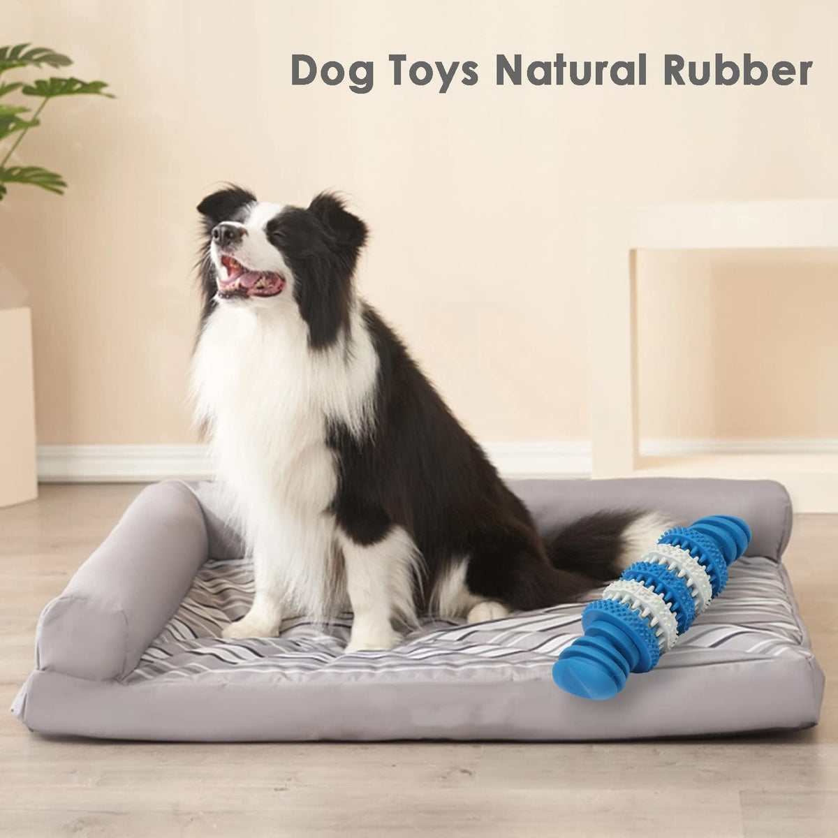 2 pcs Chew Toy for Medium & Large Dogs Natural Rubber Bone Non-Toxic Bite Resistant for Medium and Large Dog Labrador