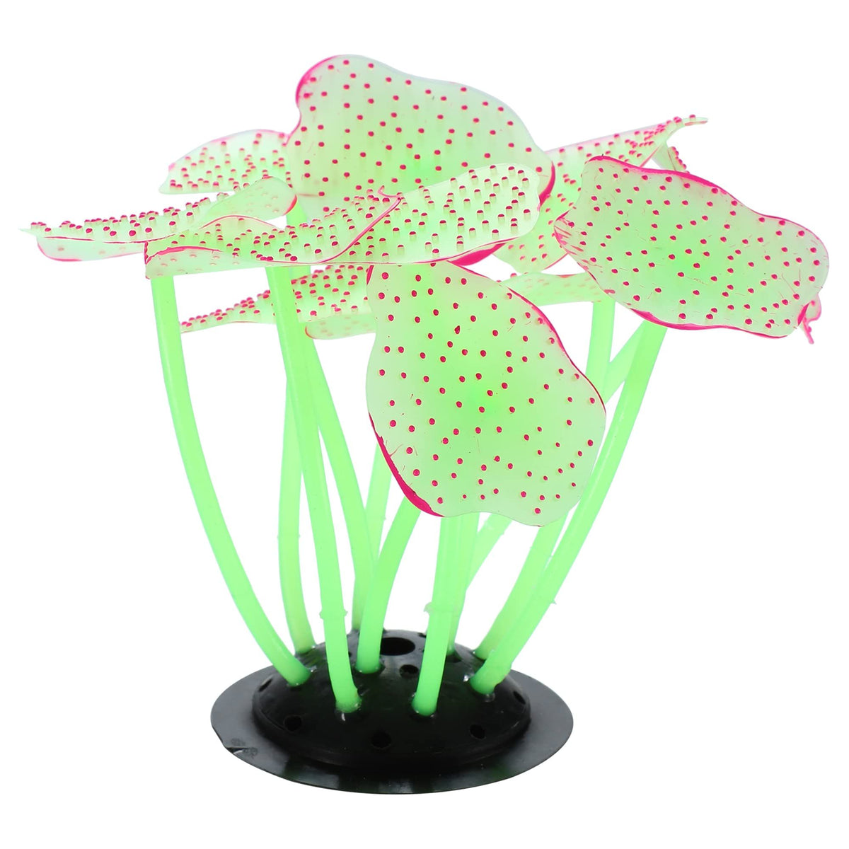 Soft Silicone Glowing Aquarium Mushroom Coral, Fluorescence Aquatic Artificial Coral for Fish Tank Decoration, Green