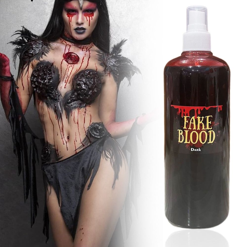 Halloween Fake Blood Kit, Fake Blood Spray Blood, Realistic Washable Fake Blood Makeup for Zombie Vampire Monster Cosplay & Dress Up