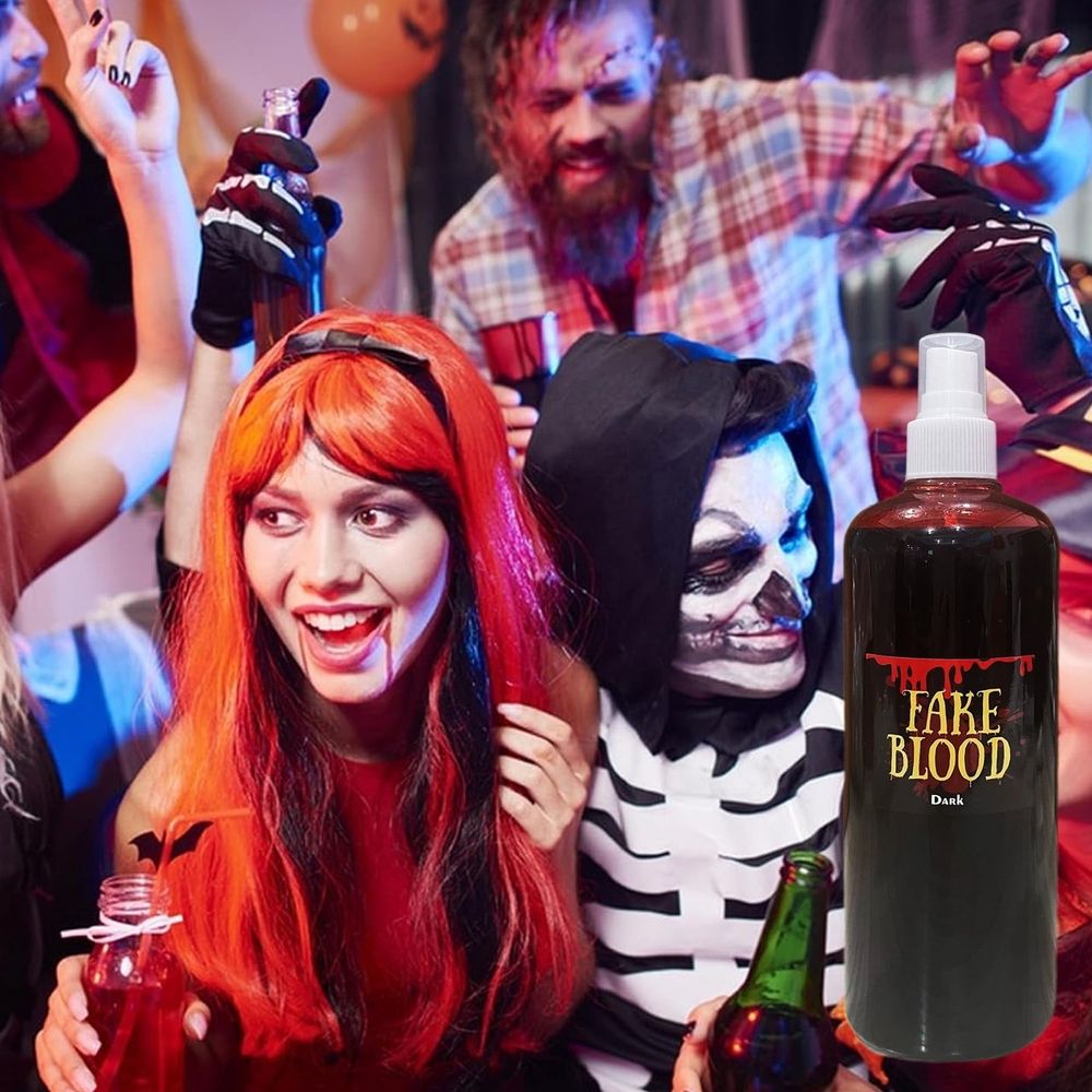 Halloween Fake Blood Kit, Fake Blood Spray Blood, Realistic Washable Fake Blood Makeup for Zombie Vampire Monster Cosplay & Dress Up