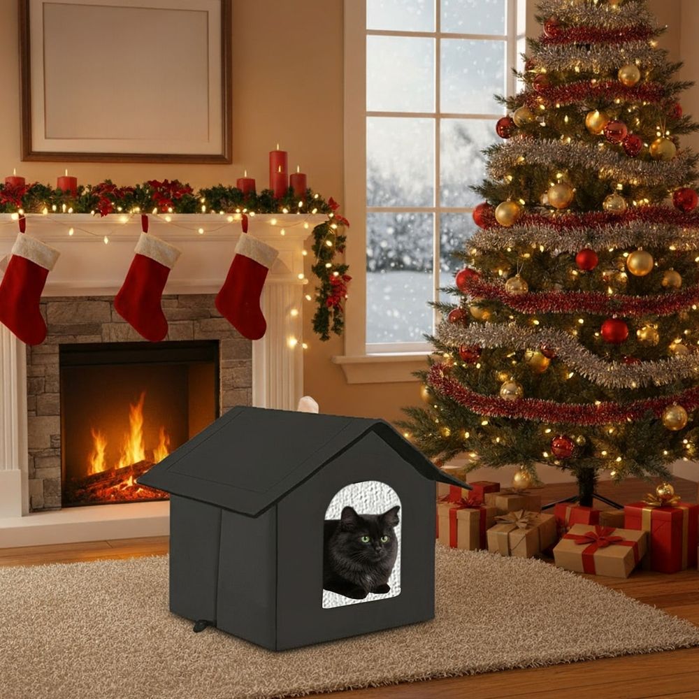 Outdoor Cat House Weatherproof Insulated Feral Cat House Outdoor For Winter Waterproof Outside House For Indoor Cats Shelter With Removable Soft Cushion Dog House