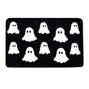 Halloween Bath Rugs, Cute White Ghost Bath Mat, Halloween Floor Mats and Rugs, Non-Slip Soft Absorbent Fall Bathroom Shower Floor Mat, Machine Washable, 23.6'x15.7'