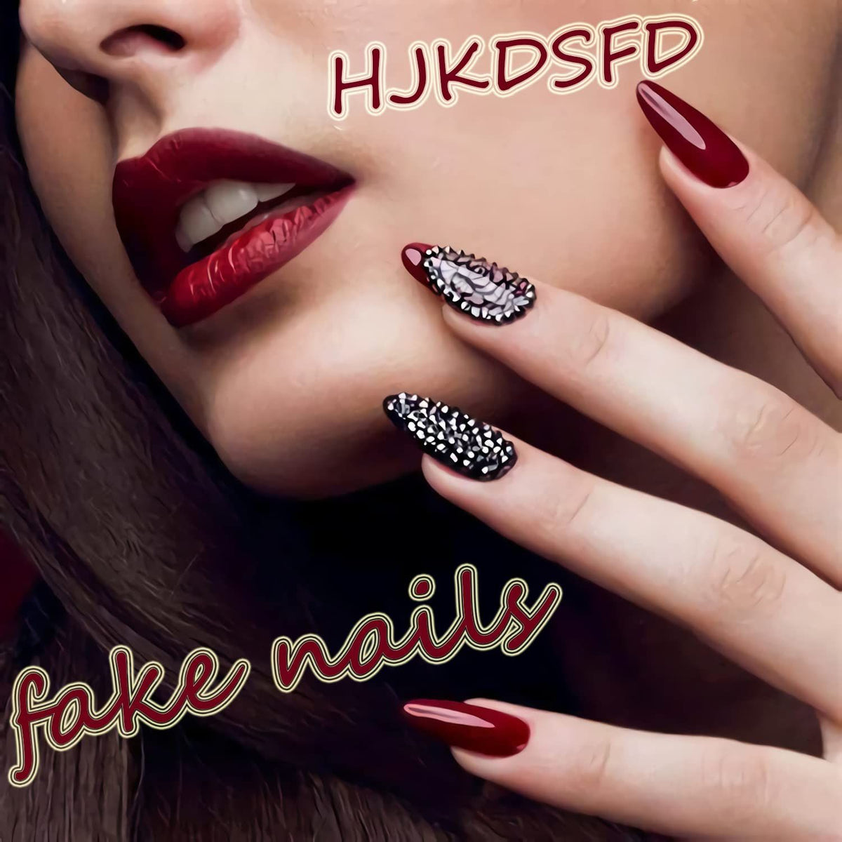24pcsSpooky Nightmare Fake Nails for Halloween Parties & Themed Events (Black)