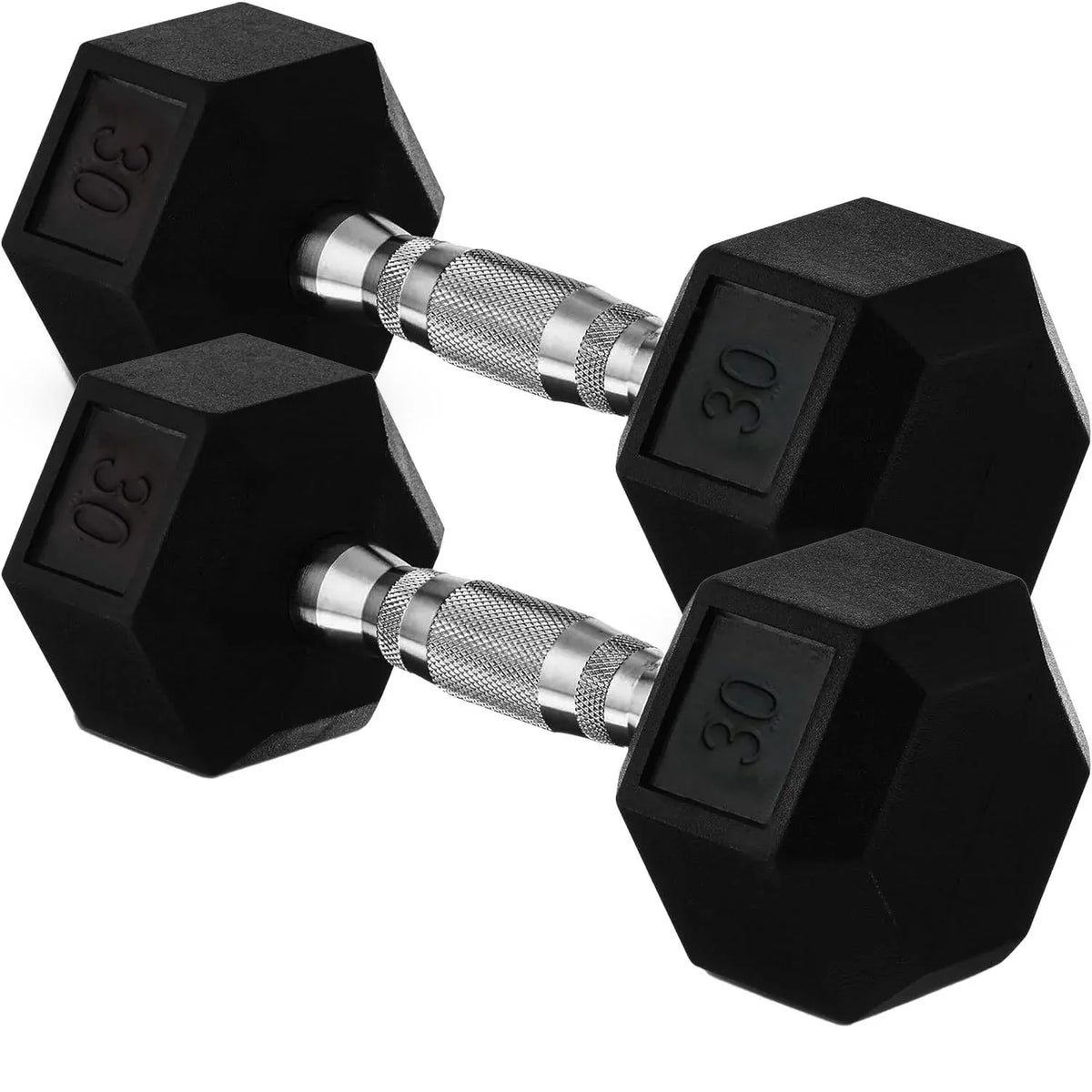 20lb to 45lb Rubber Coated Hex Dumbbells (sold in pairs) — Pair of 20LB / ~9kg