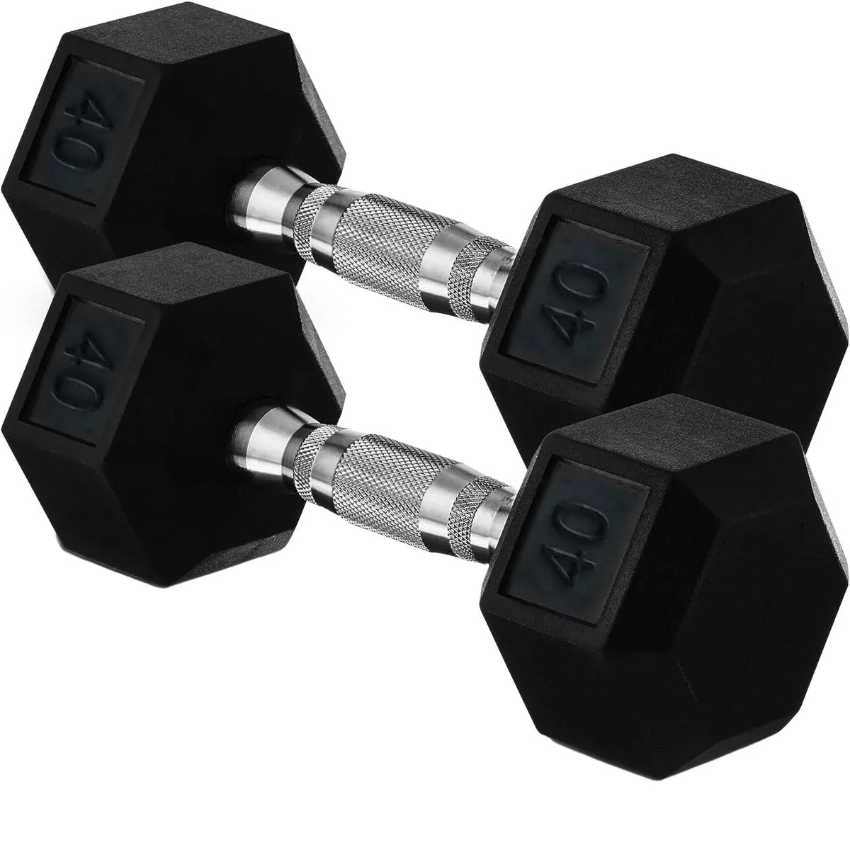 20lb to 45lb Rubber Coated Hex Dumbbells (sold in pairs) — Pair of 20LB / ~9kg