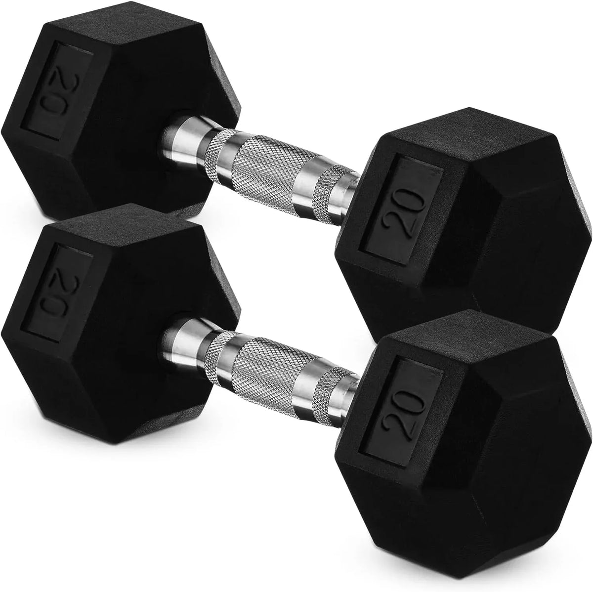 20lb to 45lb Rubber Coated Hex Dumbbells (sold in pairs) — Pair of 30LB / ~13.5kg