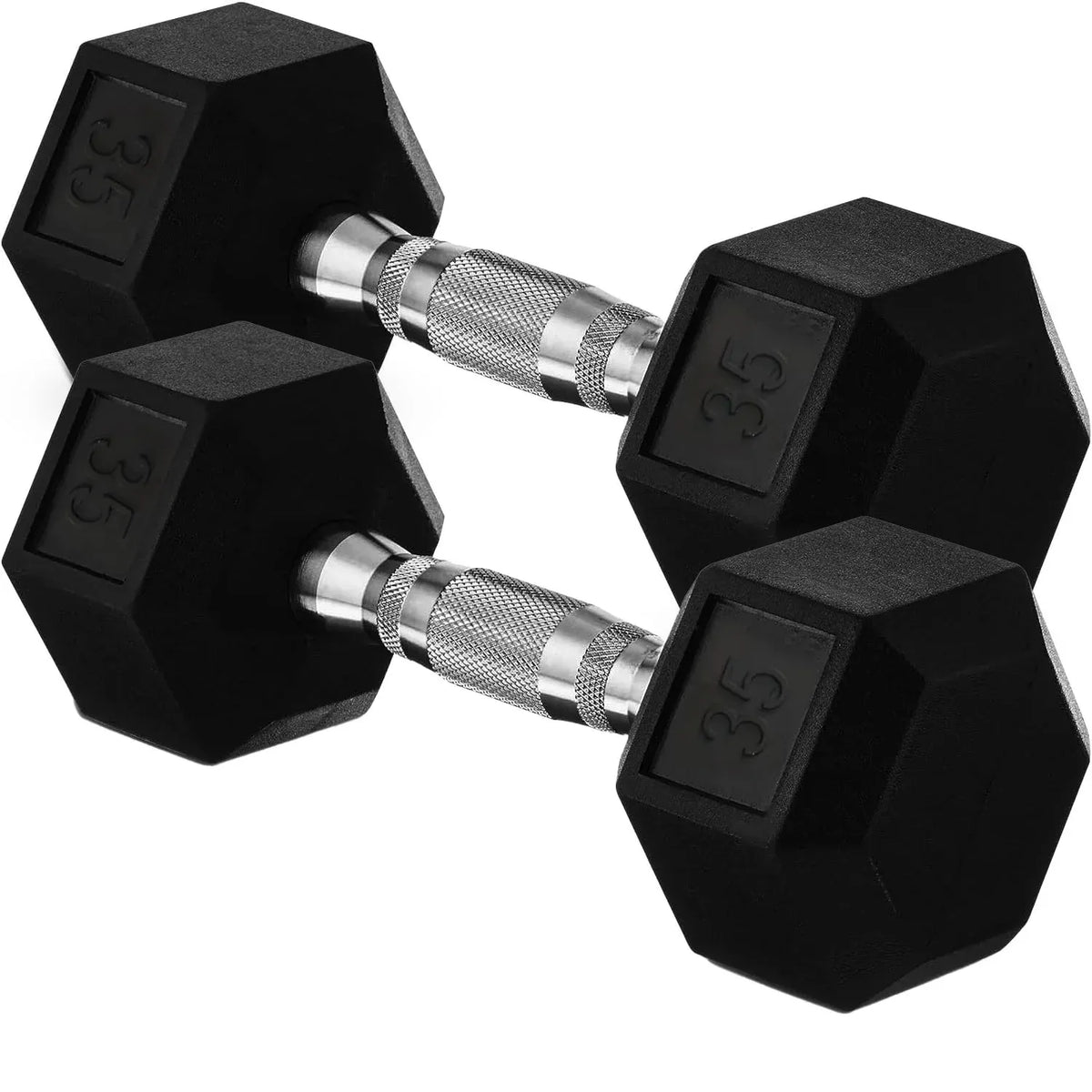 20lb to 45lb Rubber Coated Hex Dumbbells (sold in pairs) — Pair of 30LB / ~13.5kg