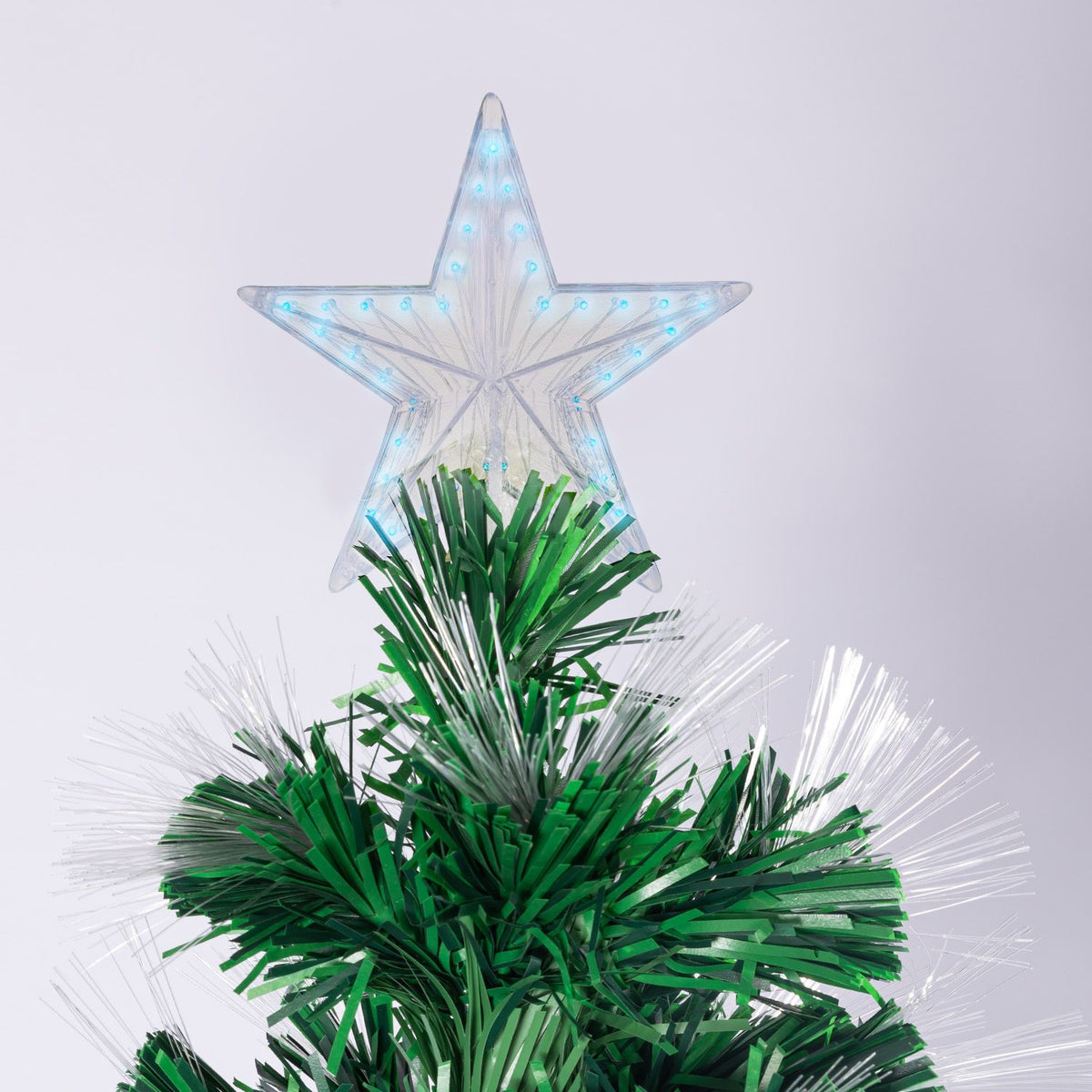Christabelle 1.2m Pre-Lit Fibre Optic Artificial Christmas Tree with Multicolour Twinkling Star Lights