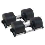 Powertrain Eon 72kg Adjustable Dumbbells Pair (2x 36kg) Quick Dial Cast Iron Free Weight Set for Home Gym Training