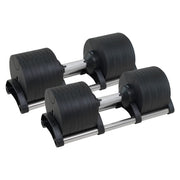 Powertrain Eon 90kg Adjustable Dumbbells Pair (2x 45kg) Quick Dial Home Gym Free Weight Set for Strength Training