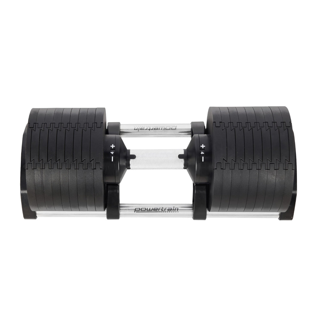 Powertrain Eon 90kg Adjustable Dumbbells Pair (2x 45kg) Quick Dial Home Gym Free Weight Set for Strength Training