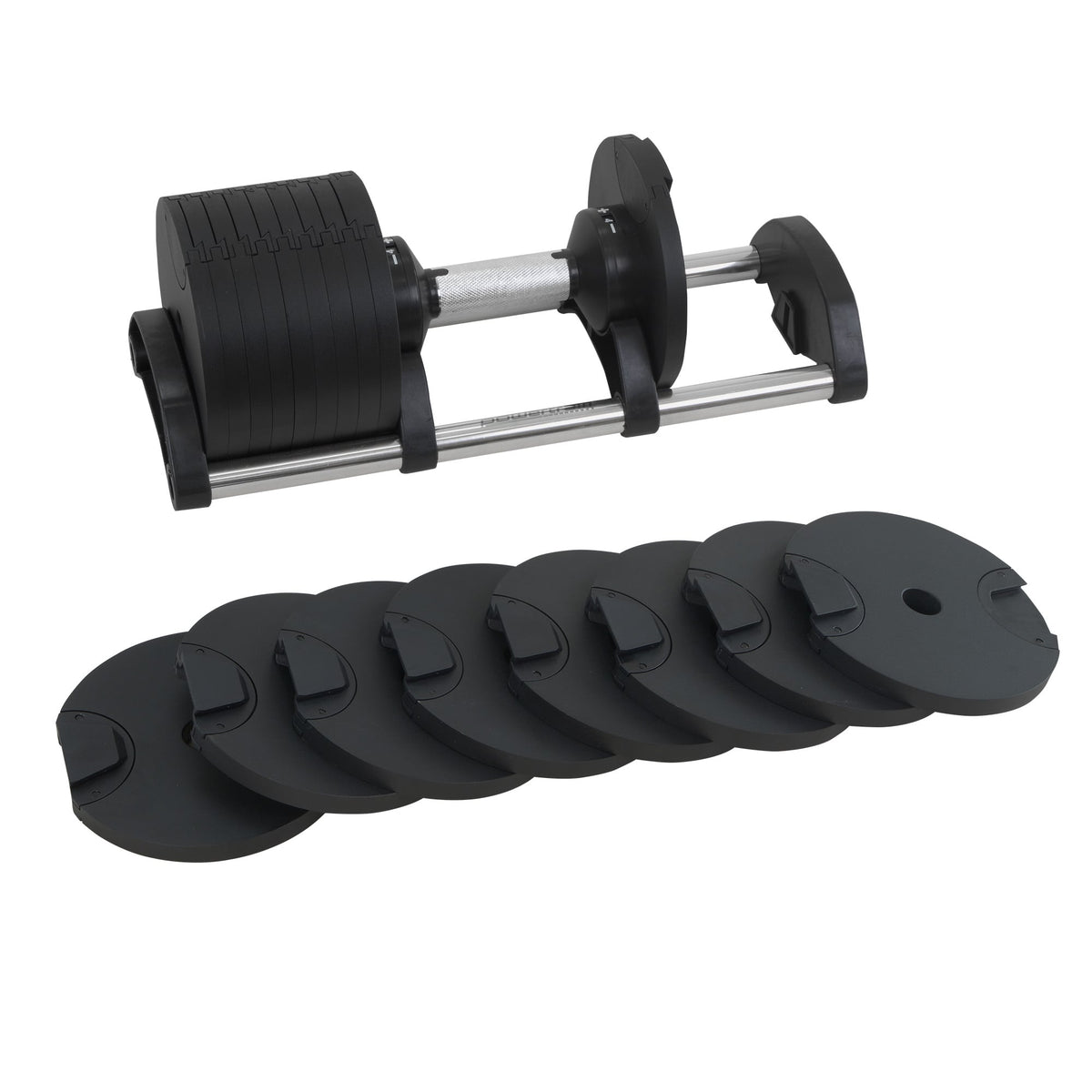 Powertrain Eon 90kg Adjustable Dumbbells Pair (2x 45kg) Quick Dial Home Gym Free Weight Set for Strength Training