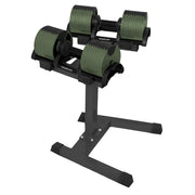 Powertrain Eon 90kg Adjustable Dumbbells Pair with Stand 5-45kg Quick Dial Weight Set for Home Gym Strength Training
