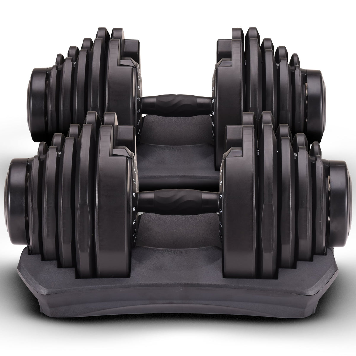 Powertrain 80kg Adjustable Dumbbells Set with Stand Pair 40kg Each Dial Free Weights Home Gym Strength Training