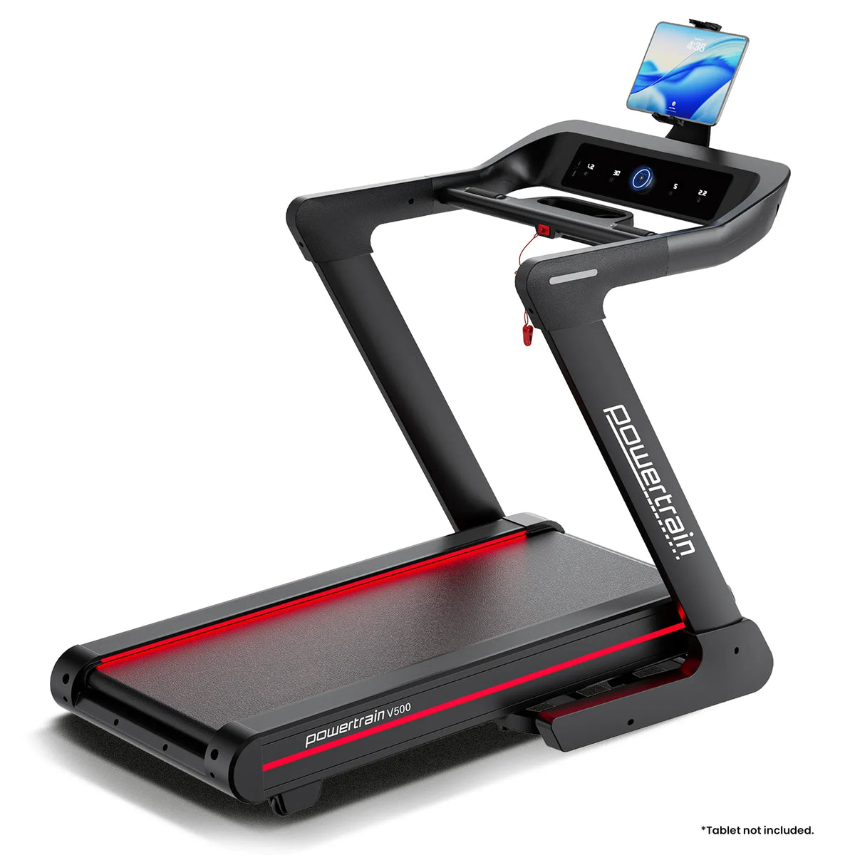 Powertrain V500 3HP Foldable Treadmill Electric Running Machine 20kmph Auto Incline Bluetooth Home Gym Cardio 130kg