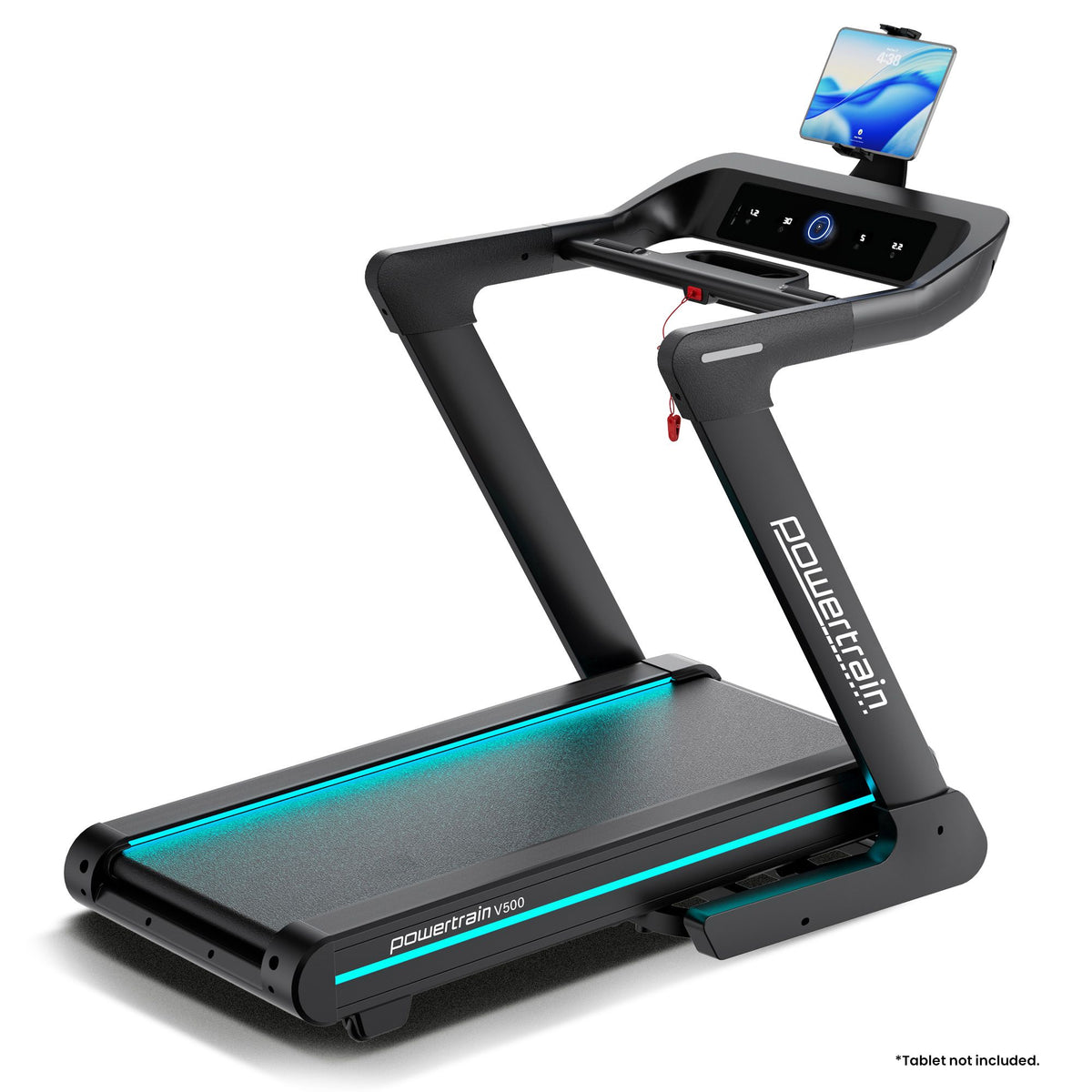 Powertrain V500 3HP Foldable Treadmill Electric Running Machine 20kmph Auto Incline Bluetooth Home Gym Cardio 130kg