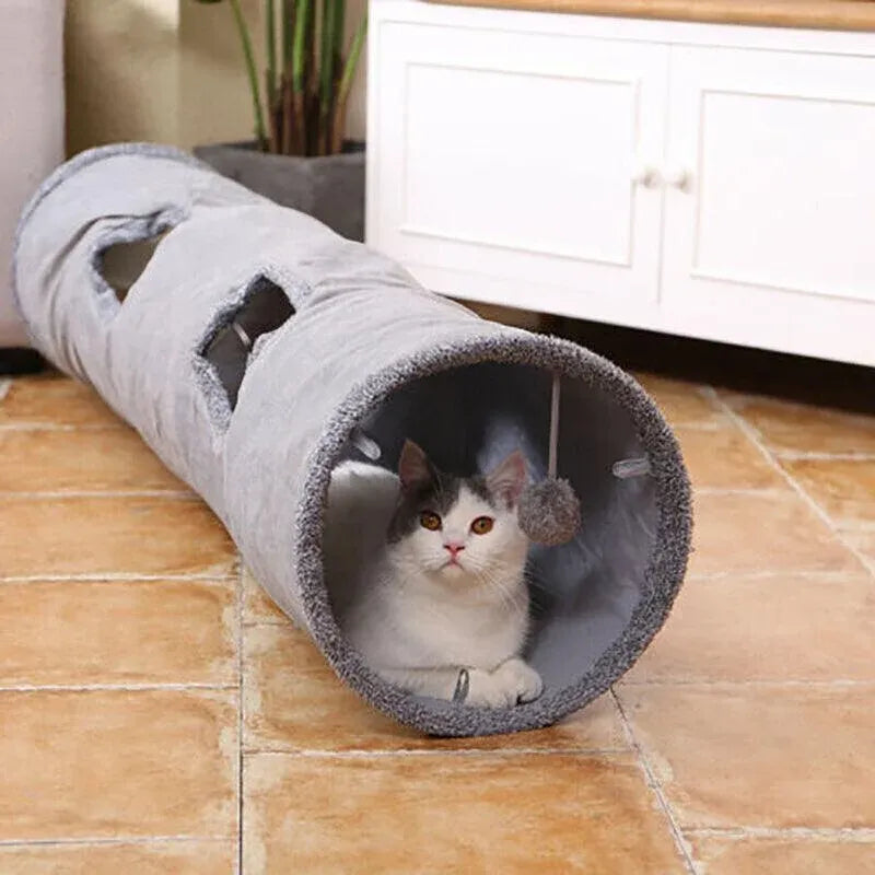Cat Tunnel Pet Toys Play Hide Tube With Ball For Large Cat Dogs Rabbit - S- 67x30CM